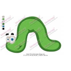 Green Worm Embroidery Design
